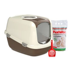PeeWee EcoDome - Startpakket 17 PeeWee EcoDome - Startpakket -Huisdierproducten peewee ecodome kattenbak startpakket bruinroomwit 49863 0500 none